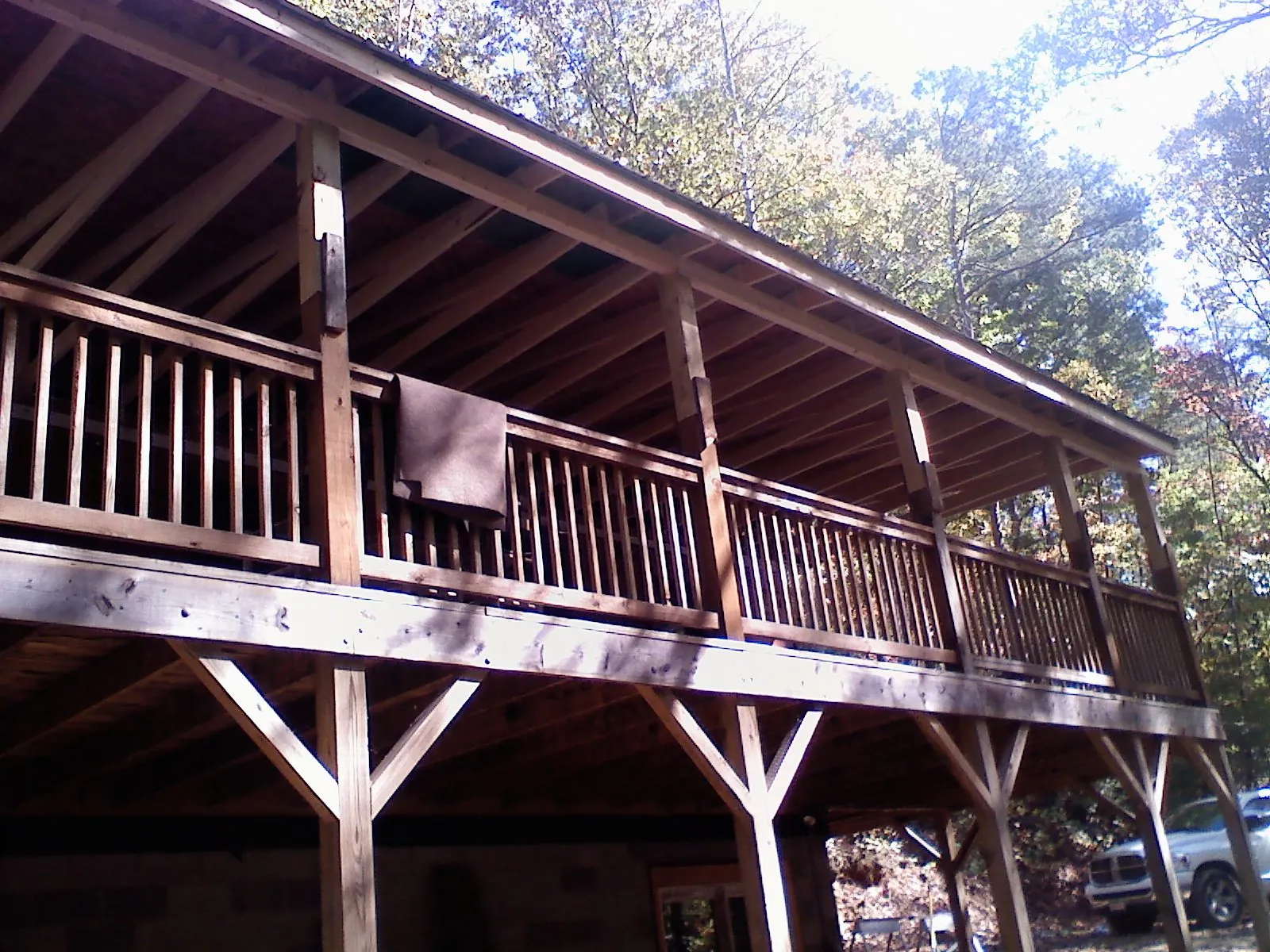 Timber framing under a new elevated porch and deck — Roof Leak Repair in Wartburg by Roofing Brothers